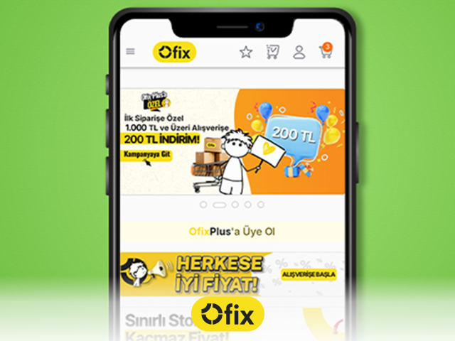 Ofix'te  1.000 TL ve üzeri alışverişe 200 TL indirim!