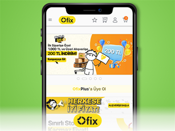 Ofix'te  1.000 TL ve üzeri alışverişe 200 TL indirim!